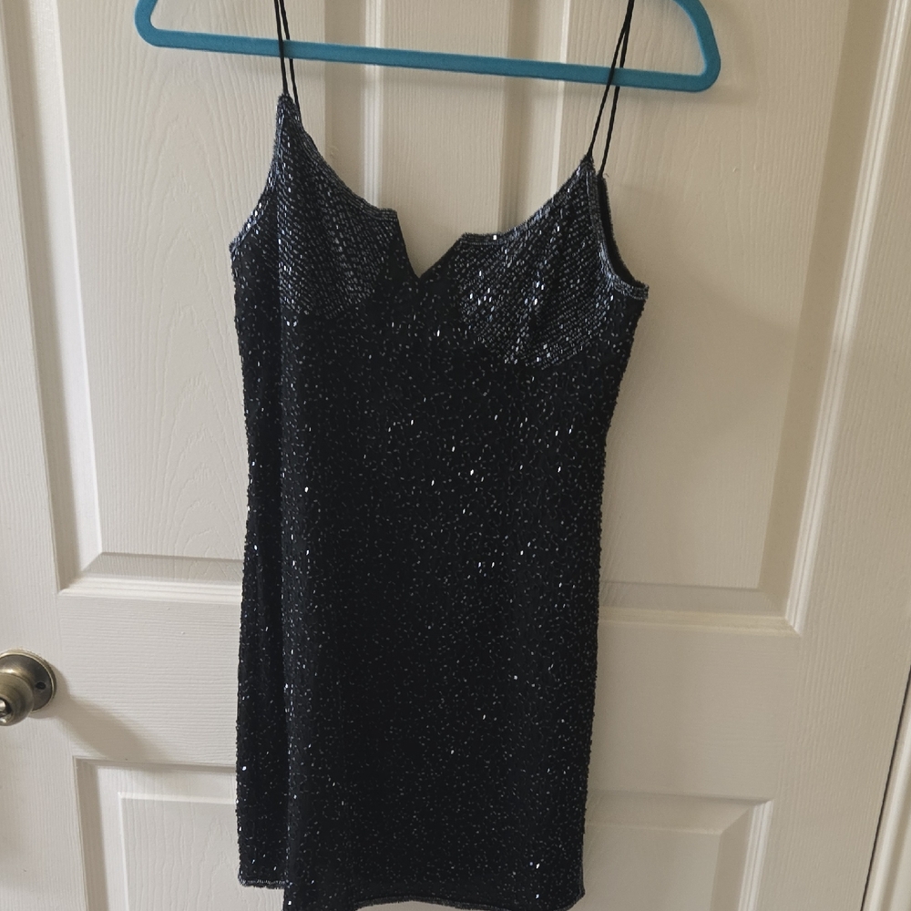 Macy's Black Sequin Mini Dress